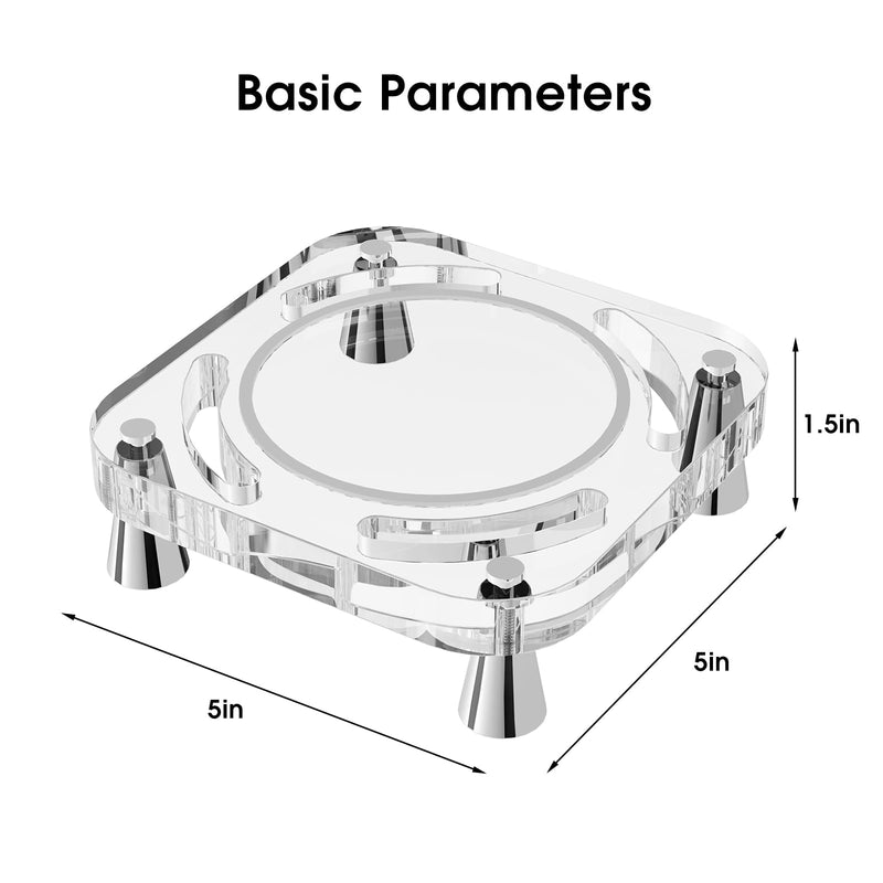 2024 Mac Mini M4 Stand Accessories,Clear Acrylic Desk Stand is Suitable for Mac Mini M4/M4 Pro Mount,The Cooling Pad and Dust Proof Base is Suitable for M4 Host, Upgrade Anti Slip (Clear) clear