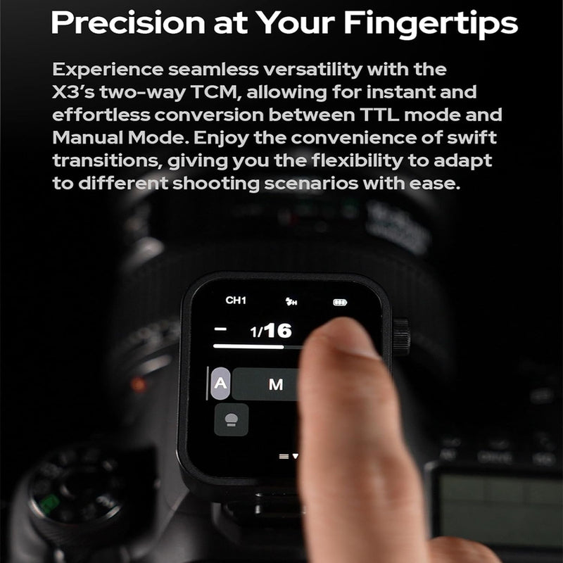 Godox X3 X3C TTL Wireless Flash Trigger for Canon Camera, Built-in Battery OLED Touchscreen, Built-in Lithium Battery