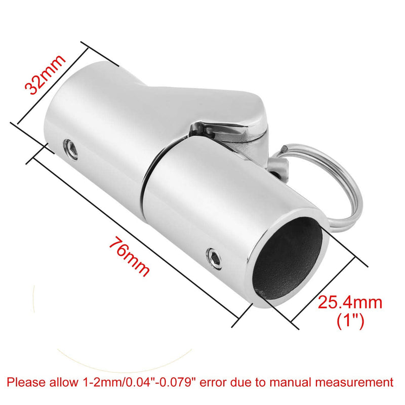 316SS Marine Grade Boat Pipe Connector, Stainless Steel Folding Swivel Coupling Tube Pipe Connector Boat Hardware Fitting for (22mm) 7/8inch Tube For (25mm)1nch O.D tube
