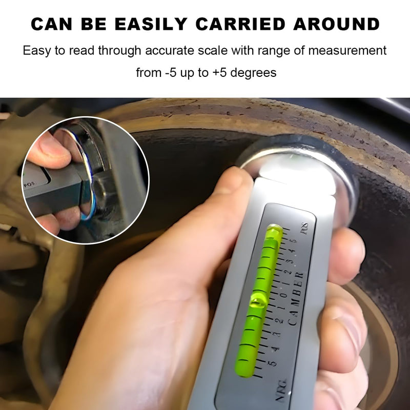 Adjustable Magnetic Gauge Tool, Camber Castor Strut Wheel Alignment Gauge with Magnetic Base, Universal Automotive Wheel Alignment Tool for Car Truck RV Tire Repair (Black) Black