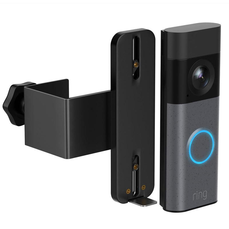 No Drill Anti-Theft Mount for Ring Battery Doorbell/Plus/Pro 2nd Gen(2026 Release), Adjustable Metal Door Clamp Holder for Ring Camera Doorbell, Doorbell Mounting Bracket for Apartment & Rental