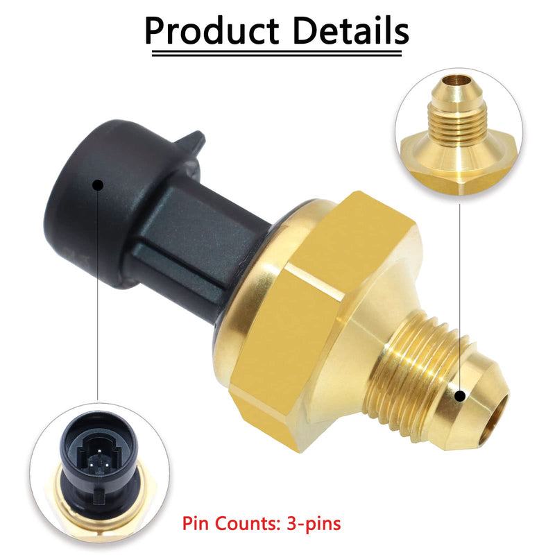 DPFE6 6.0 EBP Exhaust Back Pressure Sensor EGR Compatible with 2005-2010 Ford 6.0L Powerstroke Diesel 1850352C1 1850352C2 5C3Z-9J460-B 1850352