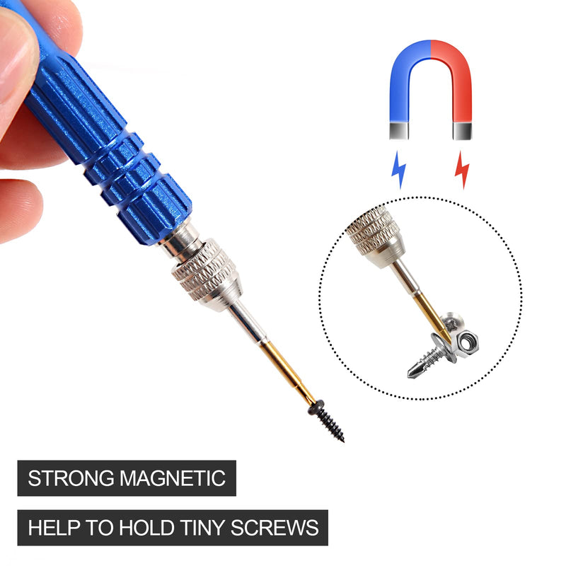 Small Screwdriver Watch Glasses Mini Set, Micro Precision Tiny Screwdriver Set Small Screwdriver Set for Electronics Eyeglass (blue) Blue