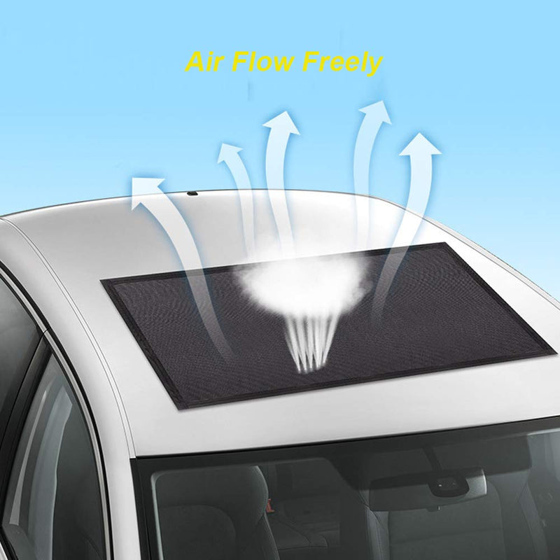 Magnetic Car Sunroof Sun Shade Breathable Mesh, Car roof Cover for Overnight Camping, Quick Install, UV Sun Protection for Moonroof and Side Window 39"x25" Sunroof Cover