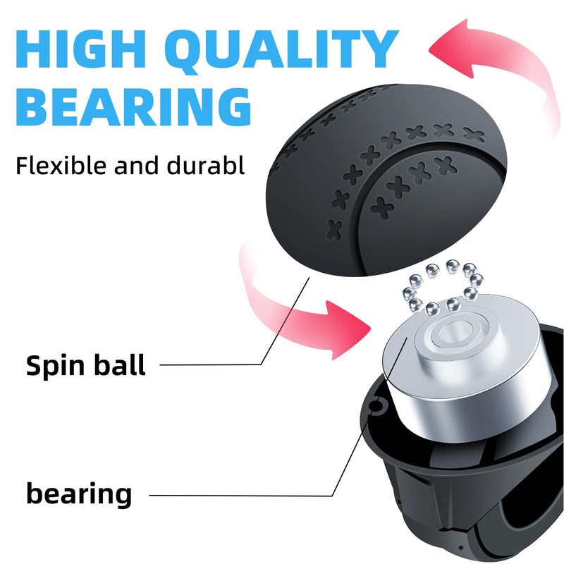 KRT New Generation Silicone Steering Wheel Knob, Anti-Slip Boat Steering Wheel Knob, Universal for Cars, Trucks, Boat, Tractors(Black) KRT-SWK1B