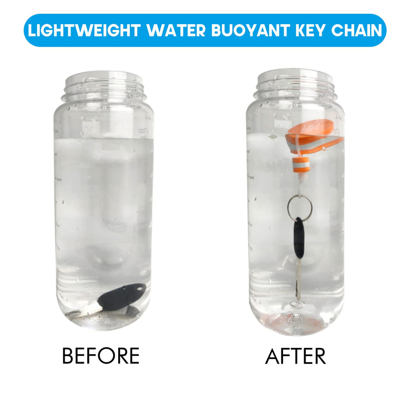 Riverruns Floating Key Ring Glow in Dark Lightweight Water Buoyant Key chain, Boat Kayak Key Chains for Water Sports Orange-medium-1pack