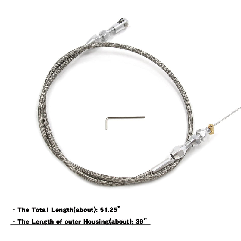 36" Braided Throttle Cable Kit for 97-07 Chevrolet/Chevy LS1 Engine 4.8L 5.3L 5.7L 6.0L
