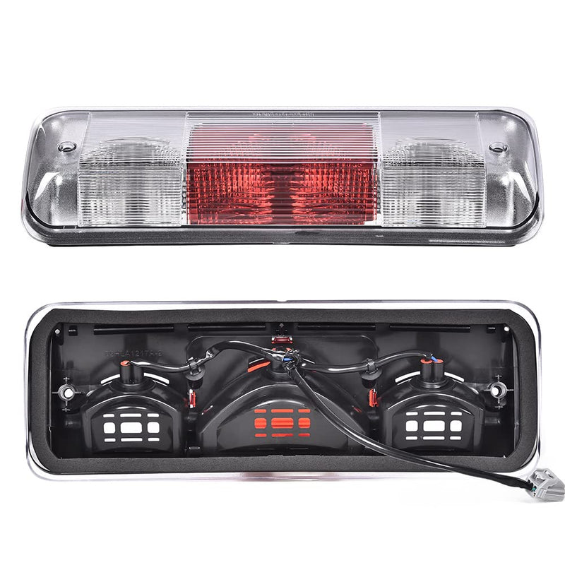 PIT66 3rd Brake Light Compatible with 2004-2008 Ford F150 High Mount Center Rear Roof Third Cargo Light Parking Light Halogen Clear/Red Lens Tercera luz de freno 04-08 F150 Clear/Red
