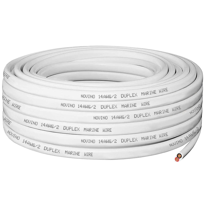 14 Gauge Marine Wire,14 AWG 30ft 14/2 Duplex Marine Grade Wire,Tinned Copper Oxygen-Free Boat Electrical Cable for Boat/Automotive/RV/Solar/LED Strips 30 ft 14 gauge