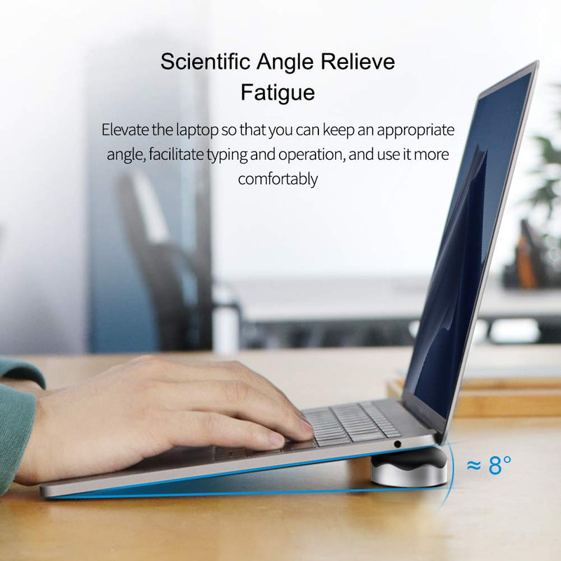 Hagibis Laptop Cooling Pad, Ergonomic Laptop Stand Small Invisible Cooler Ball Portable Magnetic Foot Heat for MacBook Pro Computer Sliver