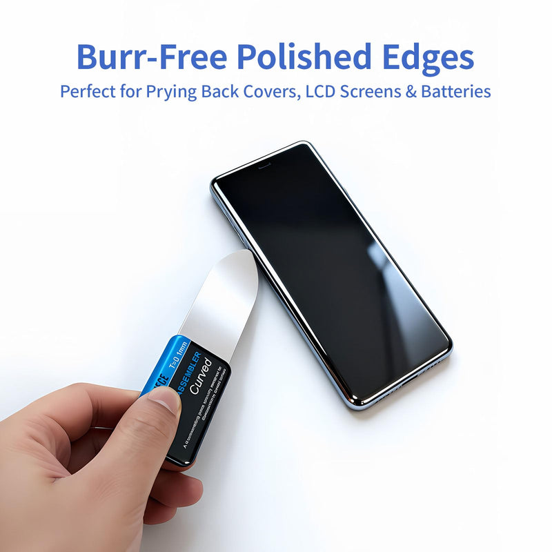 Metal Spudger Pry Tool Kit for Phone, Tablet & Laptop Repair | 2 ultra-thin cards & 4 small spudgers, stainless steel, non-slip grip, opening tool for electronics screen repair (6 Pcs) 6 PCS