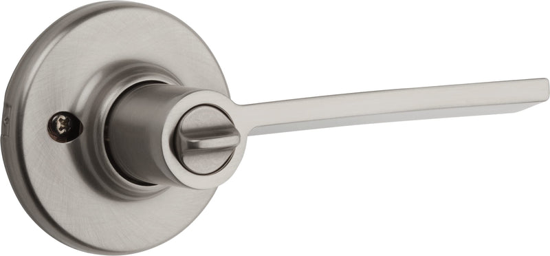 Kwikset Ladera Interior Privacy Door Handle with Lock, Door Lever For Bathroom and Bedroom, Satin Nickel Reversible Keyless Push Button Lock Door Lever, with Microban Protection, 1 Count (Pack of 1) 1 Count (Pack of 1)