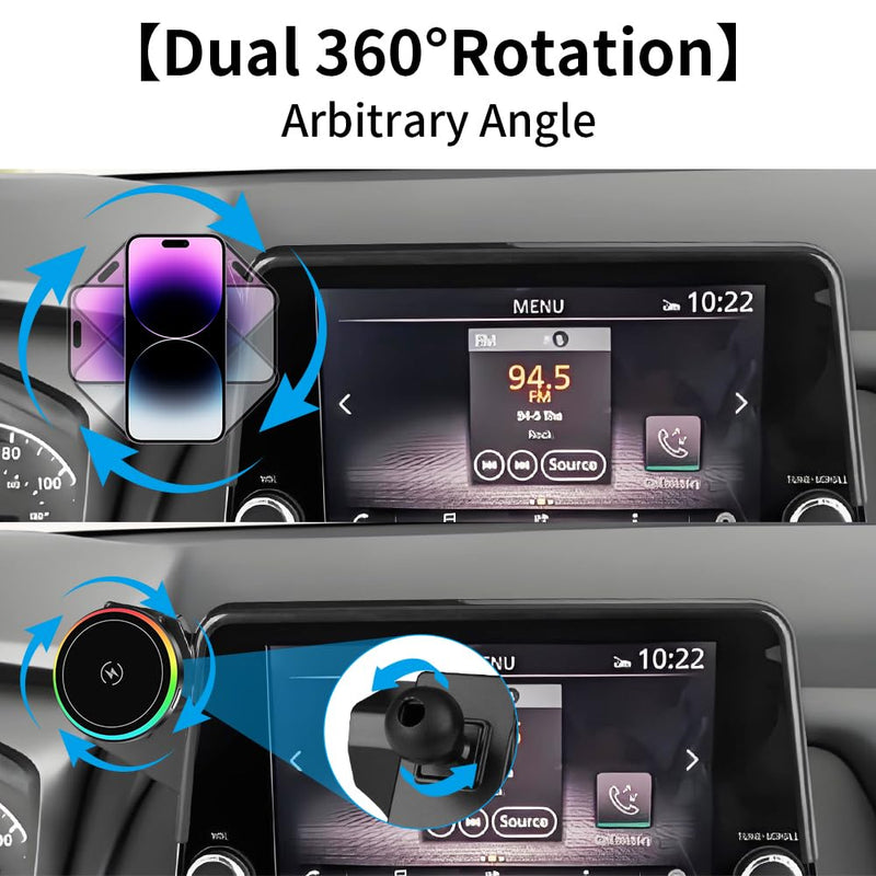 Magsafe Car Magnetic Phone Mount for Nissan Rogue 2021-2026 and Altima 2019-2026 and Sentra 2020-2025【 8-inch Screen 】 Auto Accessories Best Cell Phones Holder Fast 15W Wireless Charger Stand