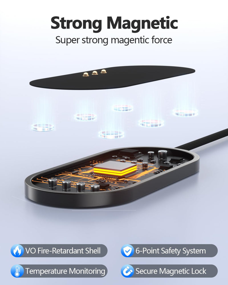 Magnetic Wireless Charger for iPad Pro 11 (1st/2nd/3rd/4th) & iPad Air 11 (M2/M3) & iPad Air 10.9 (4t, 27W Fast Charging Smart Connector Alloy Wireless Charging Pad with USB-C Cord Cable 11inch 1st-4th Gen