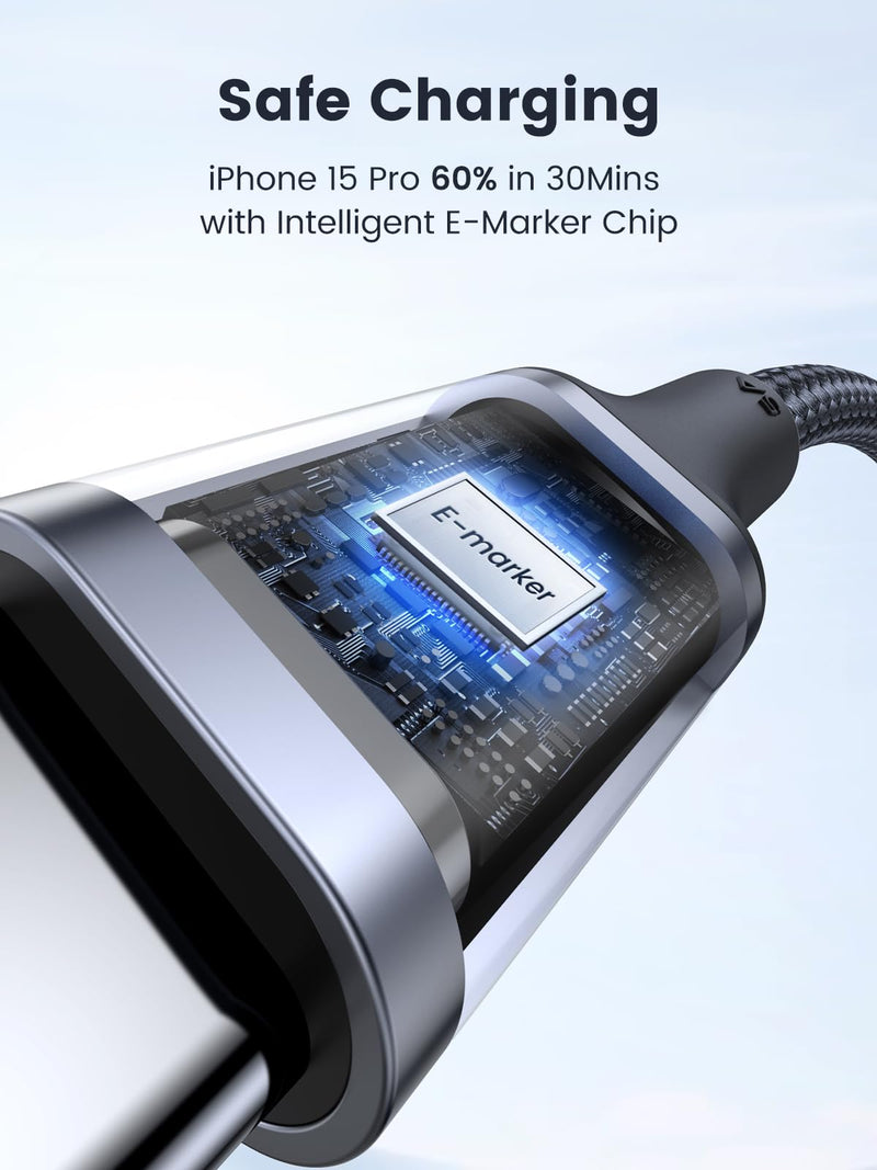 UGREEN USB C to USB C Cable, 100W 2-Pack USB C Charger Cable for iPhone 17/17 Air/17 Pro/17 Pro Max, MacBook Pro, iPad Pro, Dell XPS, Samsung Galaxy S25/S24/S23 Ultra, Switch, Pixel, 10FT Black