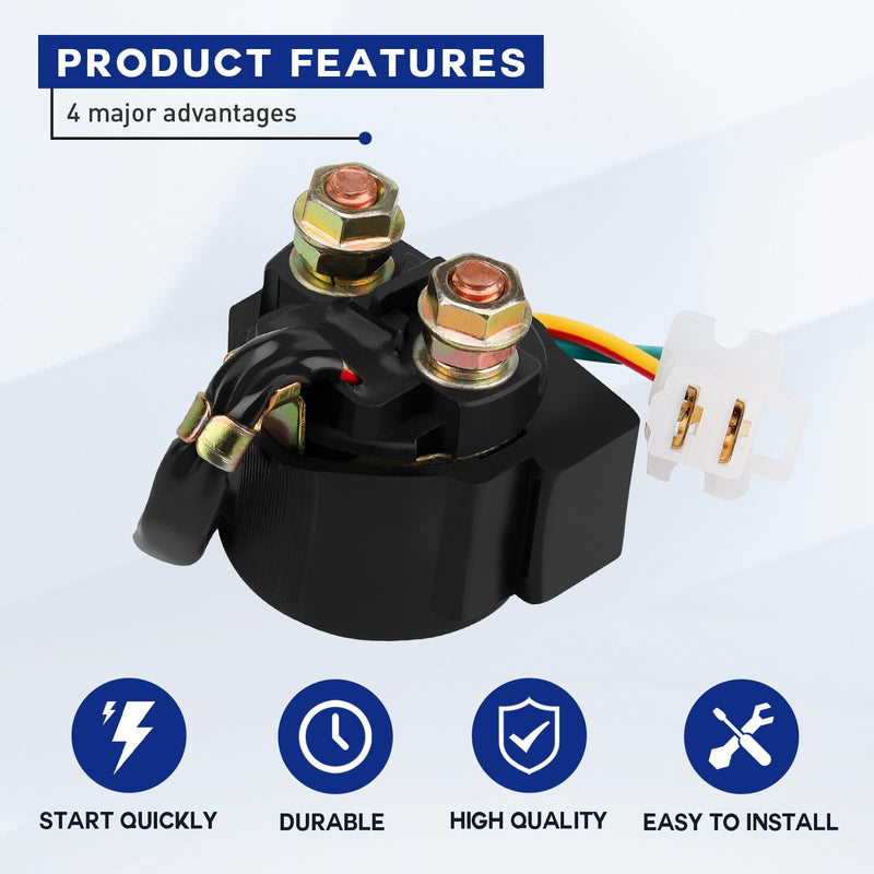 Starter Solenoid Relay for Yamaha YFM350 Warrior 350 1987-2004 Big Bear 350 1987-1999 Moto-4 350 1985-1989 Wolverine 350 1996-2005
