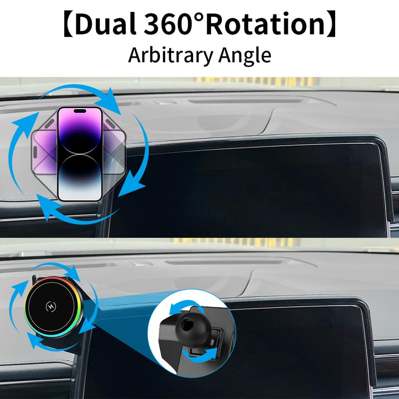 Car Magnetic Phone Mount for Chevrolet Suburban 2021 2022 2023 2024 and Chevy Tahoe 2021-2024 Auto Interior Accessories Best Cell Phones Holder Fast 15W Wireless Charger Charging Stand Magnetic Style for 2021-2024 Chevy Tahoe/Suburban