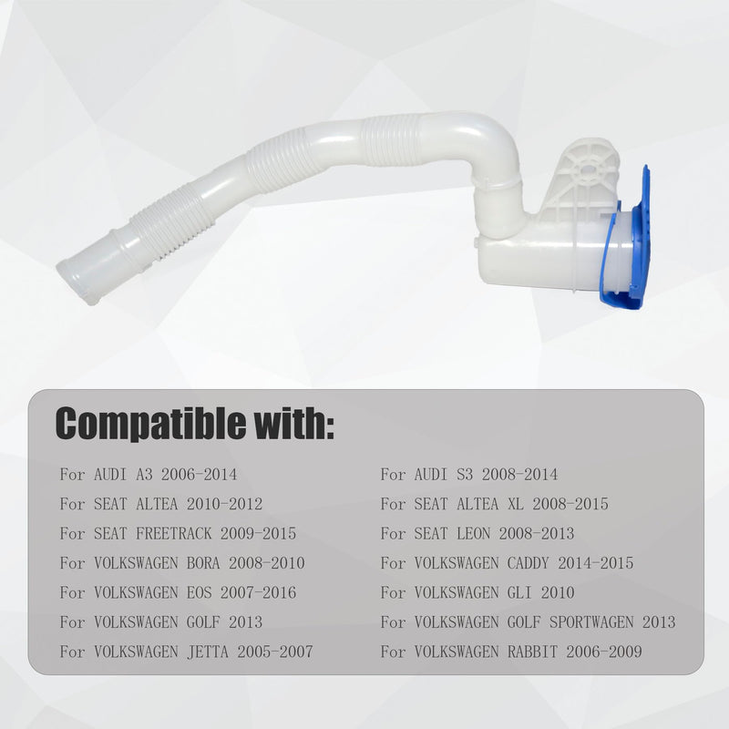 1K0955453 Windshield Washer Fluid Reservoir Pipe Cap Compatible with VW Eos Golf Bora GLI Jetta Rabbit Audi A3 Replaces 1K0955453S 603-647