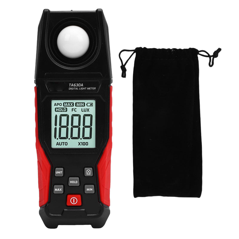 Generic Digital Illuminance Meter Light Meter Luxmeter 0.1 to 200000 Range with Rotatable Sensor and LCD for Plants Photography LED Lights Indoor Outdoor