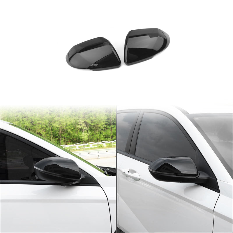 ABS Car Exterior Mirror Cover Side Rearview Mirrors Cover Mirrors Protective Caps Mirror Protective Shell Compatible with Hyundai Kona SX2 2024 2025 Accessories (Glossy Black Style) Glossy Black Style
