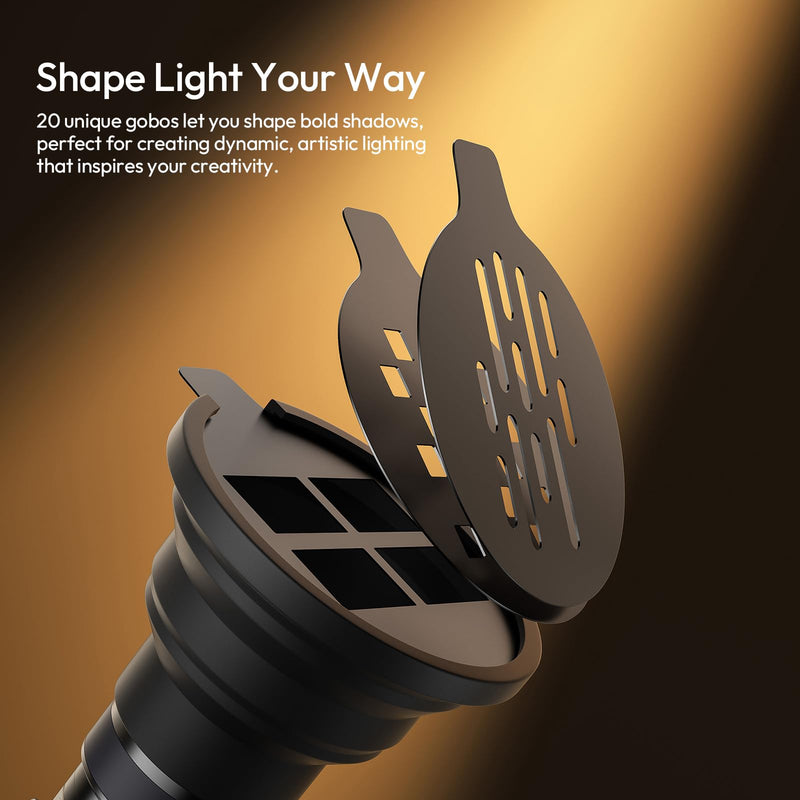 ULANZI LM01 Photography Flashlight RGB Video Light, 7500mAh Rechargeable Photography Flashlight with 20 Filters, 3H Max Runtime, 1200 Lux Output for Wedding, TikTok Videos, Cosplay, Content Creation