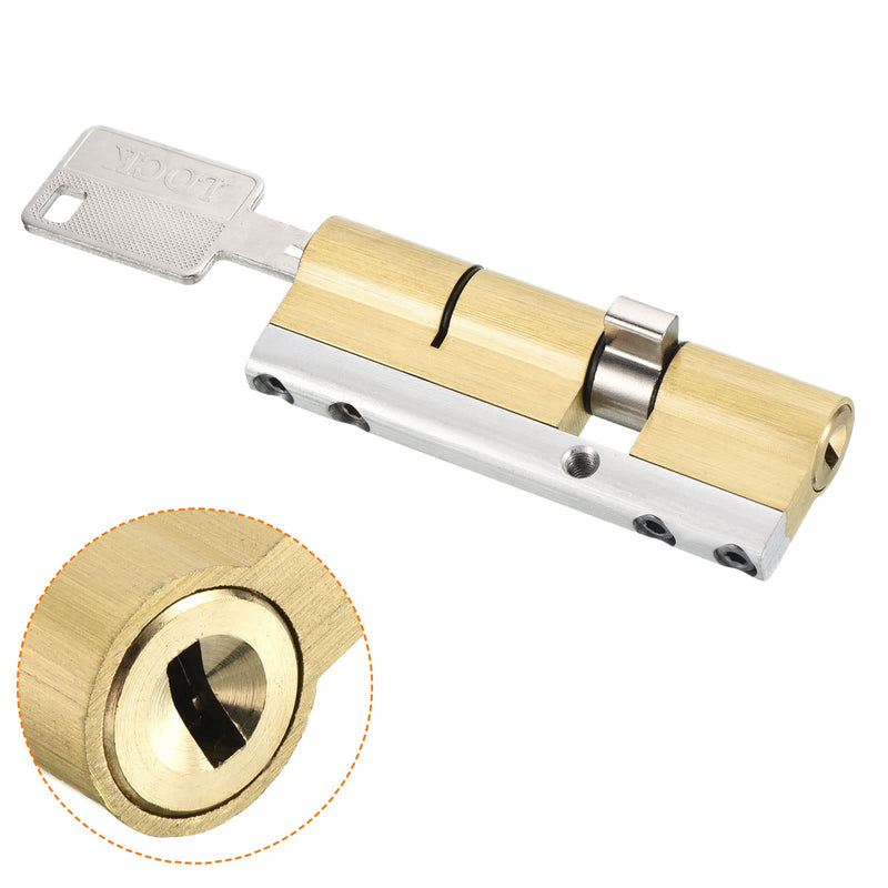 PATIKIL 32.5/57.5 (90mm Overall) European Double Lock Cylinder, Door Cylinder Lock with 8 Keys for Wooden Doors, Aluminum Doors 32.5mm/57.5mm
