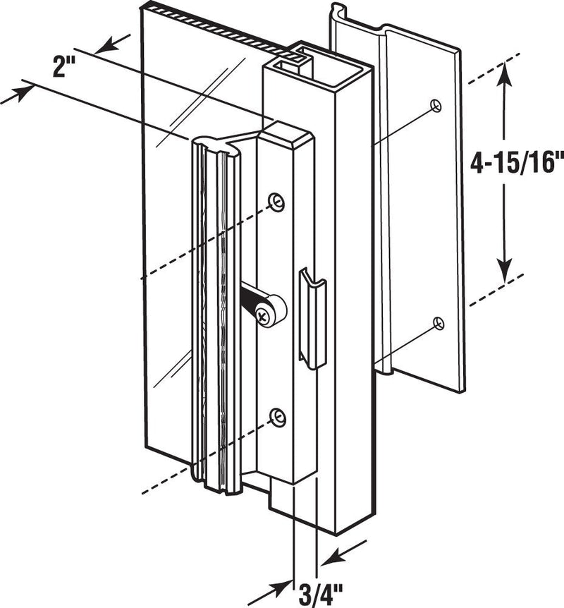 Prime-Line C 1006 Extruded Aluminum, Black, Sliding Patio Door with Clamp Type Latch (Single Pack) Matte Black
