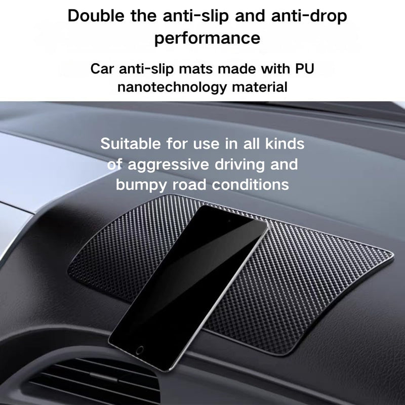 Car Dashboard Anti-Slip Rubber Mat 15.7 x 7.8 Inch Large Non-Slip Pad Super Sticky Grid Texture Holder for Phone GPS Radar Detector Sunglasses Keys Washable & Reusable Universal Car Accessories