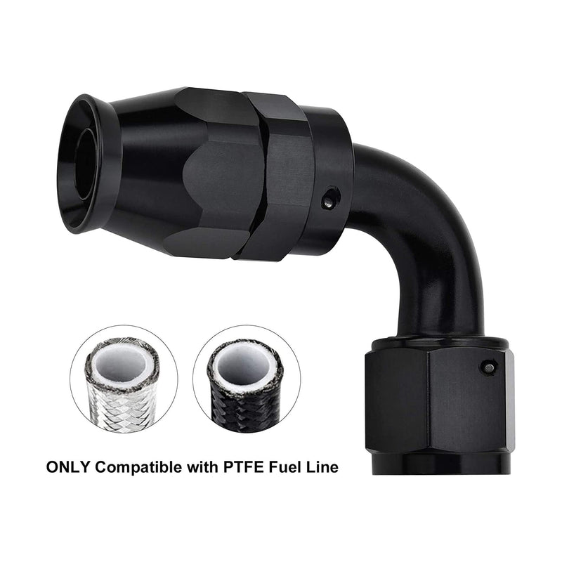 EVIL ENERGY 6AN PTFE Hose End Fitting 90 Degree Black for PTFE Hose Only 90Degree