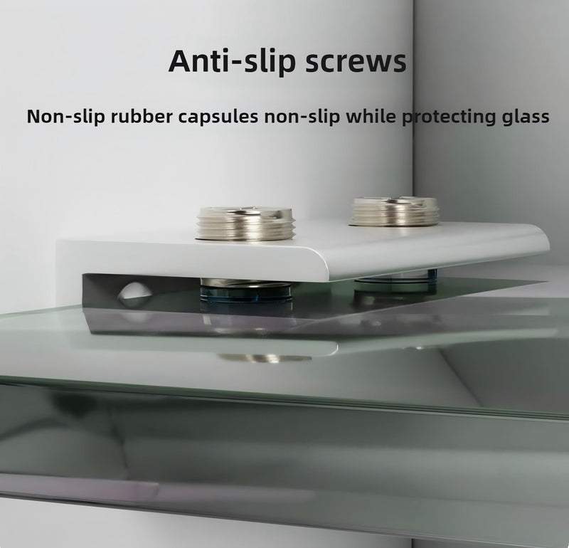 Glass Shelf Brackets Zinc Alloy Glass Clamps for 1/2 Inch（1/2inch 8pcs） | Solid zinc alloy anti-rust structure, glossy polished chrome finish, secure support for 1/2 inch thick glass shelves 1/2 inch 8pcs