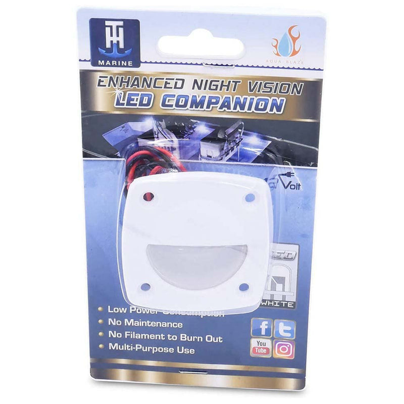 T-H Marine LED Courtesy Companion Way Light - Square Lights Offer Enhanced Night Vision for Boat Interior, Deck, or Cockpit - Multi-Purpose Use and Low Power Draw - White (Pack of 1)