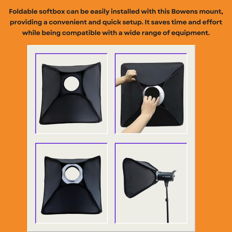 Fotoconic 144mm / 5.7 Inch Diameter Speed Ring Adapter Flange Speedring Softbox Soft Box Compatible with Godox Strobe/Bowens S Flash Monolight