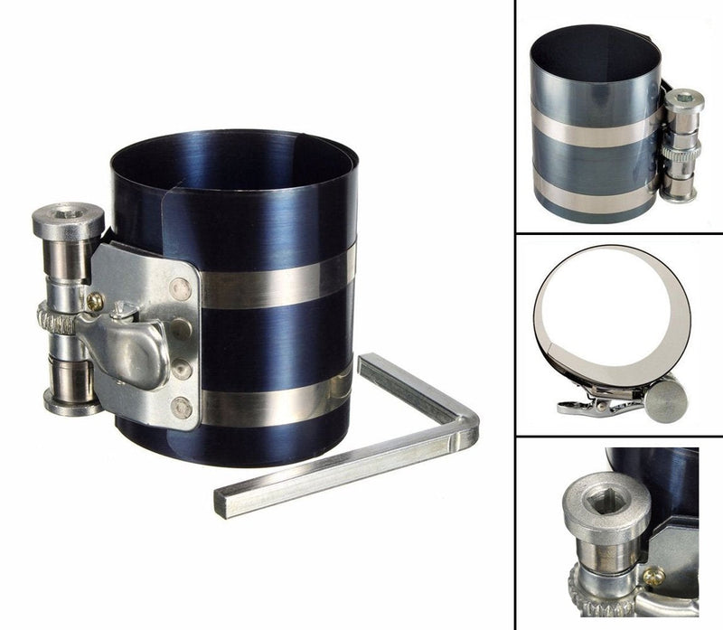 3" Car Engine Piston Ring Compressor Tool & Piston Ring Pliers with Adjustable Safety Screws