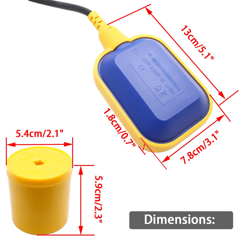 Water Level Controller Float Switch with Level Sensor, 4M Cable Liquid Level Switch for Water Tank, Sump Pump, Tank Pump