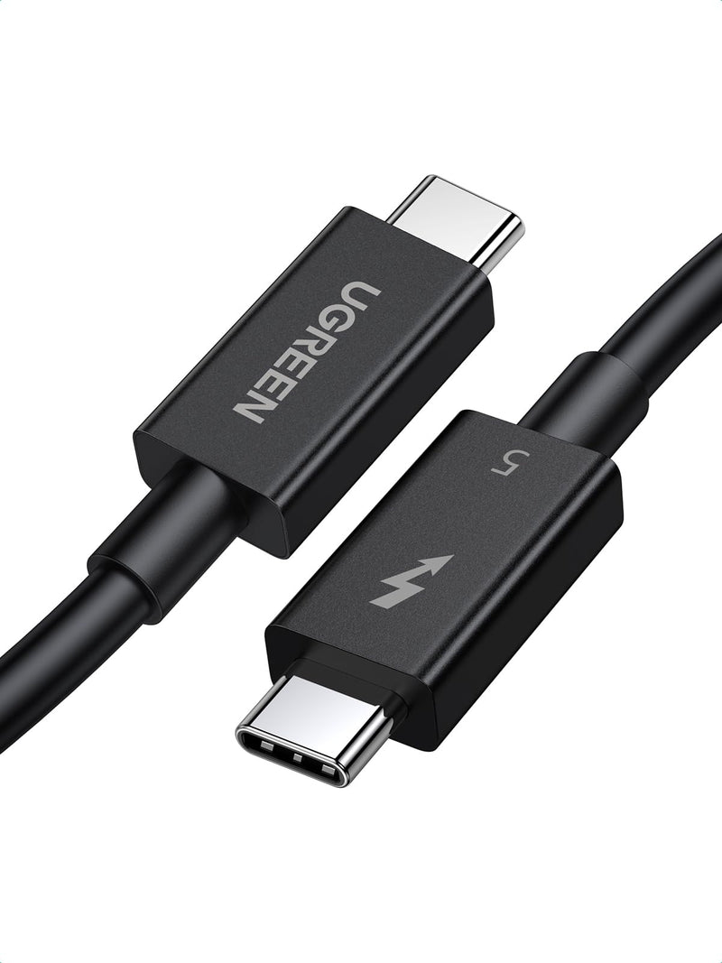 UGREEN Thunderbolt5 [Intel Certified] USB-C to USB-C Cable, USB4 80Gbps bidirectional, 16K@60Hz/3x4K@144Hz Video, PD3.1 240W, Compatible Thunderbolt 4/3, for MacBook Pro/iPad/iPhone/hubs/SSD, 3.3FT