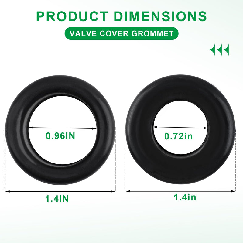 5339 PCV Valve Grommet, Rubber PCV Breather Grommets for All Valve Covers with 1-1/4 Inch Filler-Breather Holes, Performance 5339 PCV Breather Grommet, PCV Grommet, 2 Pack