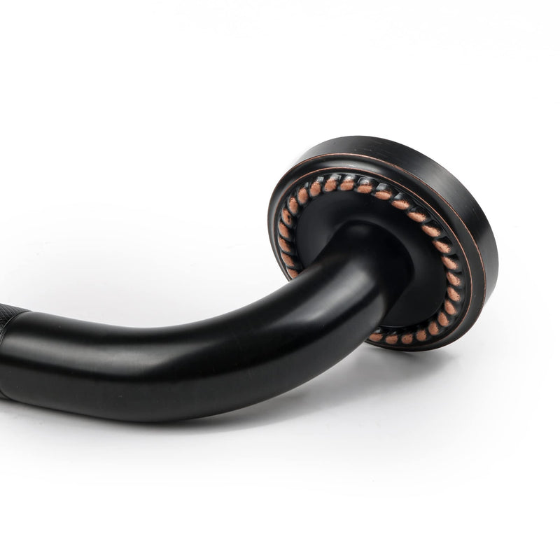 12 Inch Anti Slip Bronze Shower Grab Bar Oil Rubbed Black,ZUEXT Antique Brass Bathroom Grab Bar, Knurled Bathroom Balance Bar,Safety Hand Rail Support Handicap Elderly Injury Senior Assist Bath Handle 12IN-1P
