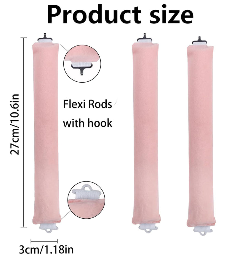 Sakura Heatless Curlers - 3 Pcs Hair Rollers for Long & All Hair Types, No Damage DIY Lazy Curlers Sakura