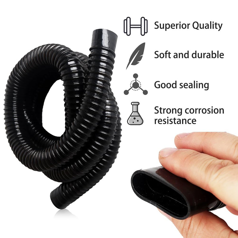 12v 1100GPH Boat Bilge Water Pump, 1-1/8 Inch Dia Boat Bilge Pump Hose Kit, 6.5 FT Kink-Free PVC Hose, 2 Stainless Steel Hose Clamps & ABS Thru-Hull Fitting, for Boats, Yachts and RVs Manual Bilge Pump+Hose Kit