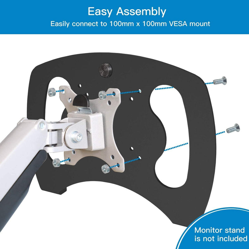 HUANUO Dual Monitor Stand&Laptop Tray Steel Notebook Holder for Monitor VESA Mount Stand