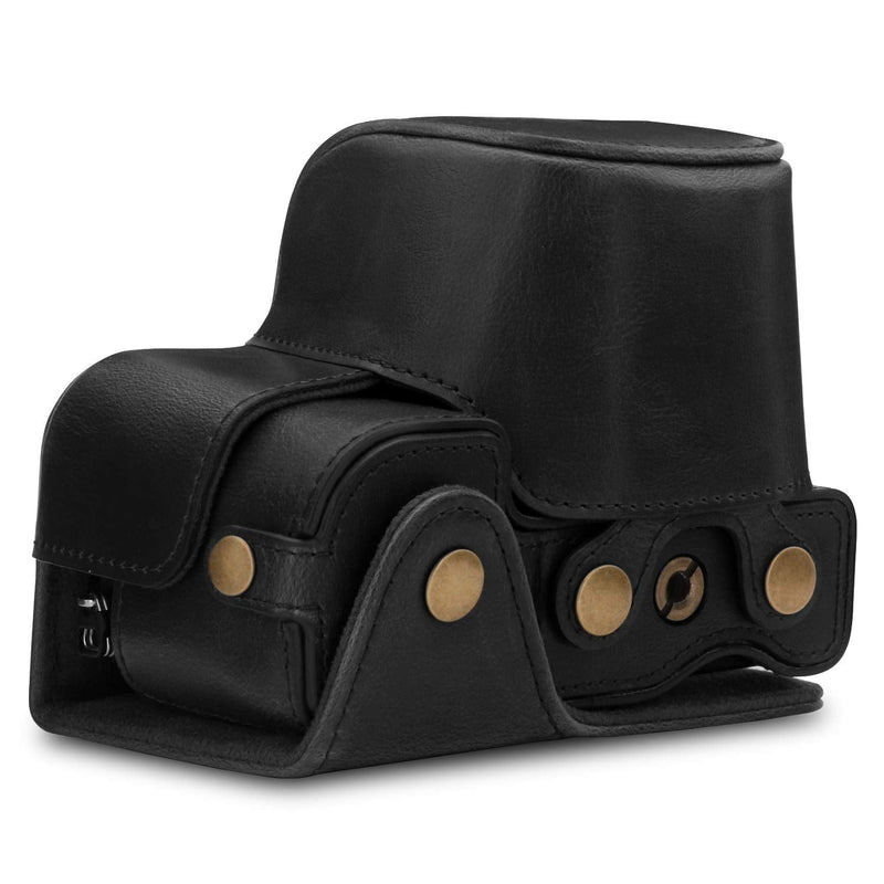 MegaGear MG1651 Ever Ready Leather Camera Case Compatible with Sony Alpha A6400 (16-50mm) - Black Sony Alpha A6400 (16-50mm)