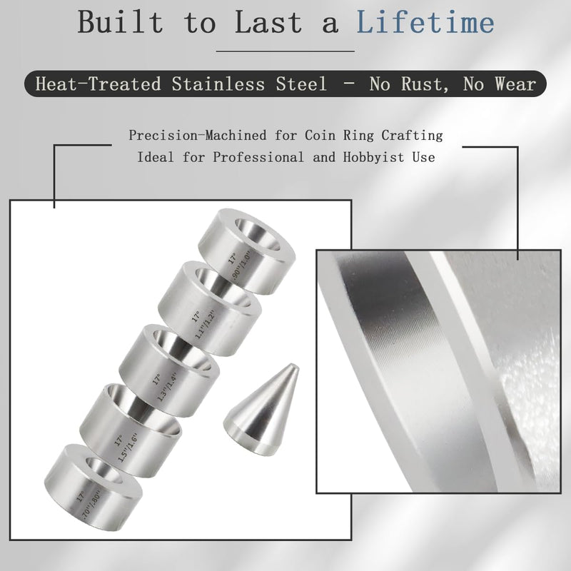 17 Degree Five Piece Set Folding Reduction Die Stainless Steel Stabilizer Folding Cone Die Set Coin Making Tool