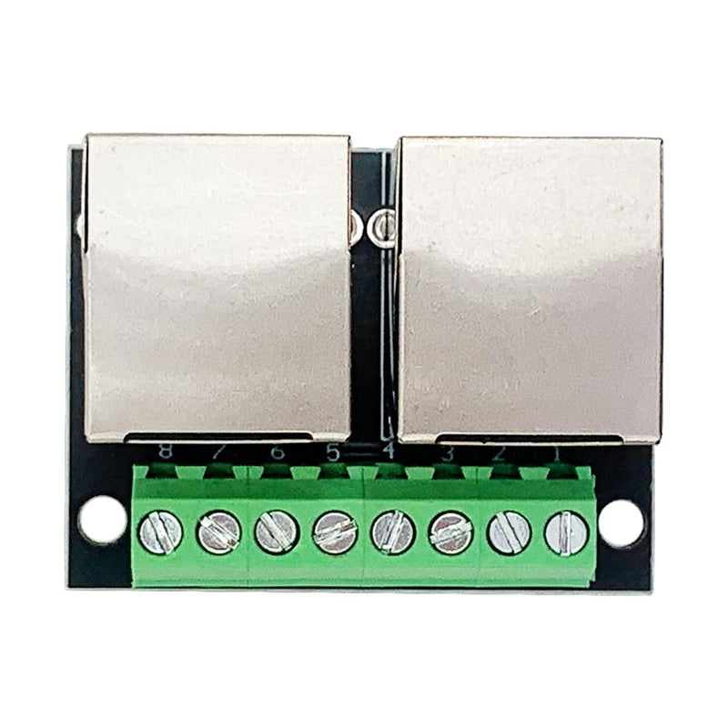 2PCS RJ45 Ethernet Dual Female Terminal Breakout Board,3.5mm Pitch 8Pin RJ45 Screw Connector Board Network Adapter Terminal Dual RJ45 interface