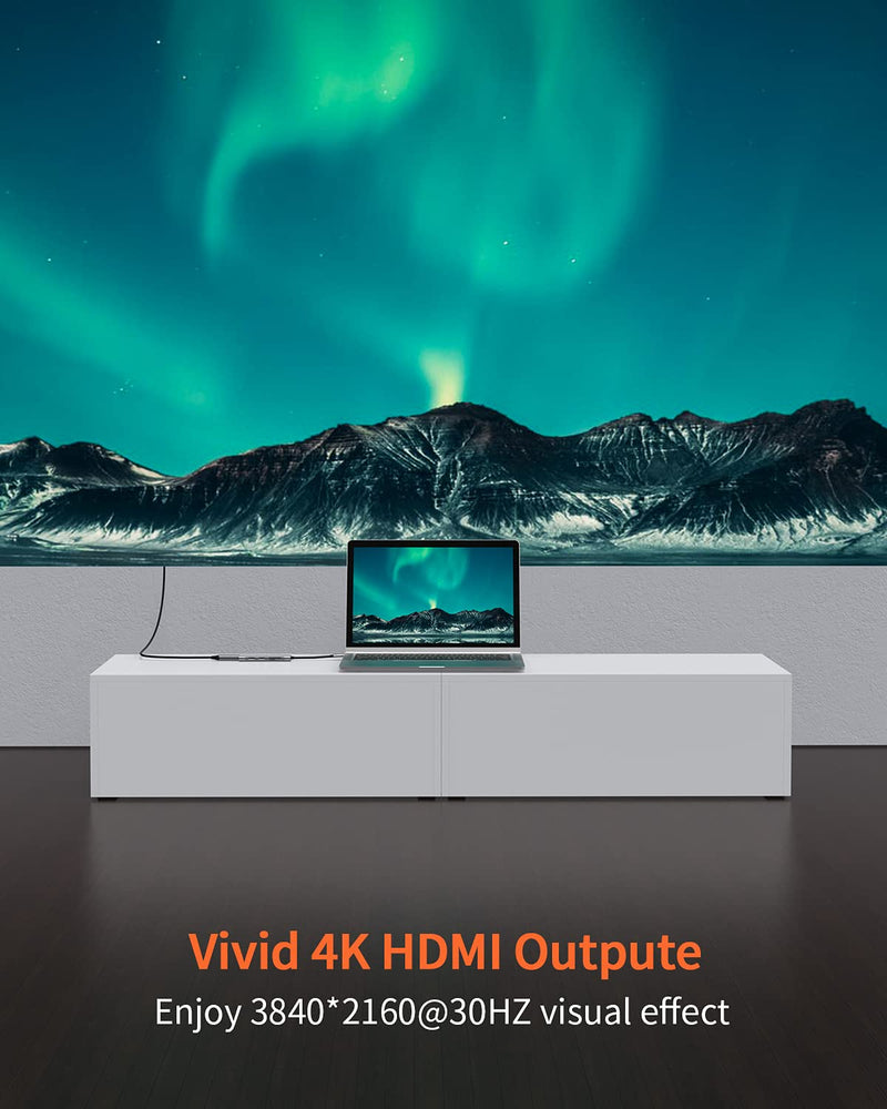 USB C Hub, 5-in-1 USB C Adapter, with 4K USB C to HDMI, SD and microSD Card Reader, 2 USB 3.0 Ports, for MacBook Pro 2020/2019/2018, iPad Pro 2020/2019, Pixelbook, XPS, and More