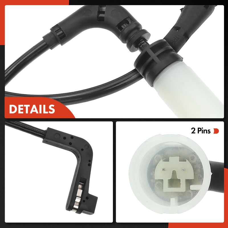 A-Premium Front and Rear Disc Brake Pad Wear Sensors Compatible with BMW 525i 2004-2007, 525xi 2006-2007, 528i 2008-2010, 528xi, 530i, 530xi, 535i, 535xi, 545i, 550i, 645Ci, 650i, M5, M6, 2-PC Set