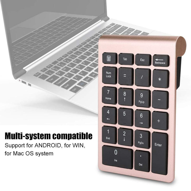 Yoidesu 22 Keys Wireless Number Pads, Numeric Keypad Portable 2.4 GHz Number Keyboard Financial Accounting Number Keyboard for Laptop, PC, Desktop, pro, Notebook, etc.(Rose Gold)