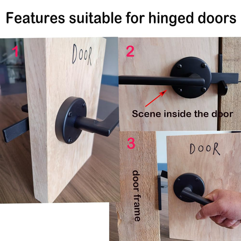 Gate Latch for Wooden Fence Double Side Gate Latch Heavy Duty Swinging Door Latch Gate Hardware for Outdoor Fence, Wooden Gates, Pool Gate, Backyard, Gardens（ RH）