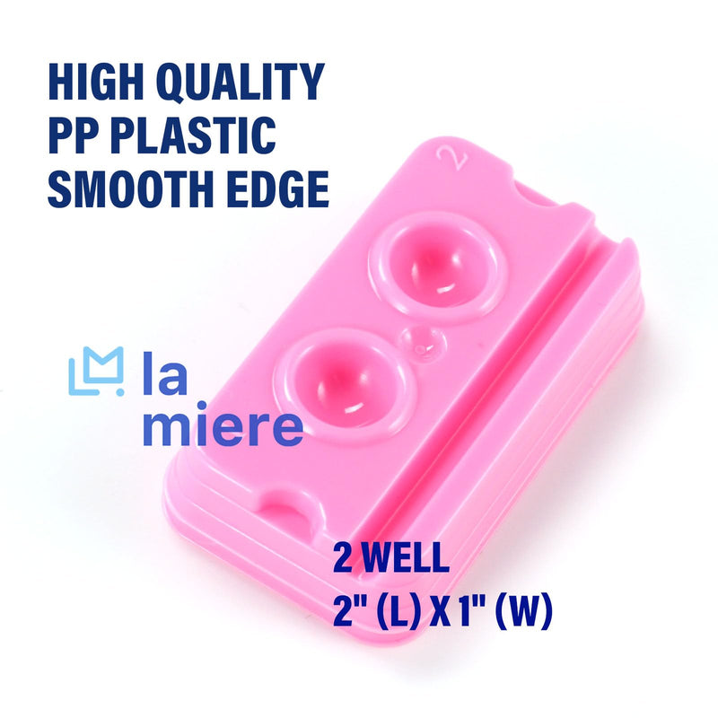 500PCS Pink 2 Hole Dental Mixing Wells PMU Ink Tray Pigment Cups 500P, Pink