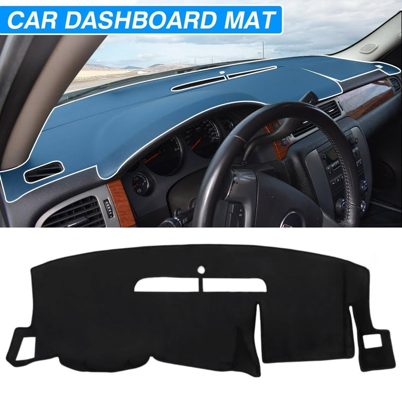 Dash Cover Fits for Chevy Chevrolet Silverado 1500 LT/WT 2007-2013 2500 HD / 3500 HD/GMC Sierra 2007-2013 (Only Fit Models with Two Glove Boxes)