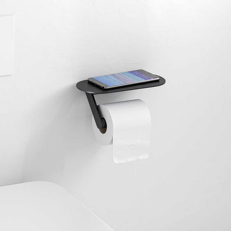 hansgrohe WallStoris Toilet Paper Holer with Shelf in Matte Black, 27928670